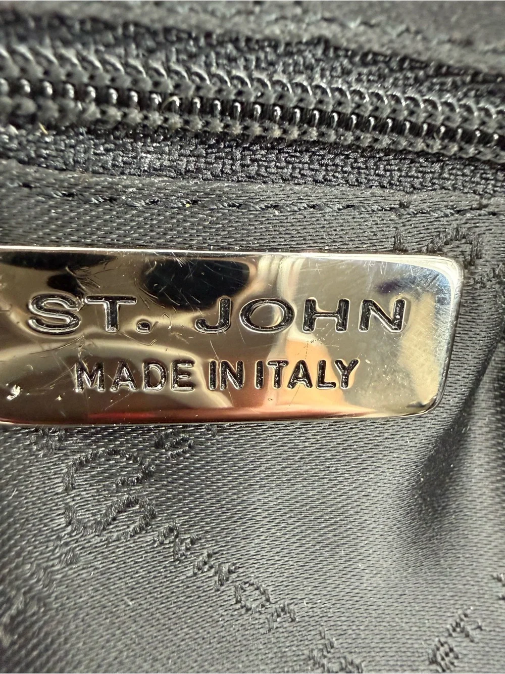 St. John Black & Silver Tapestry Hobo Luxe Jacquard Shoulder Bag black/Silver